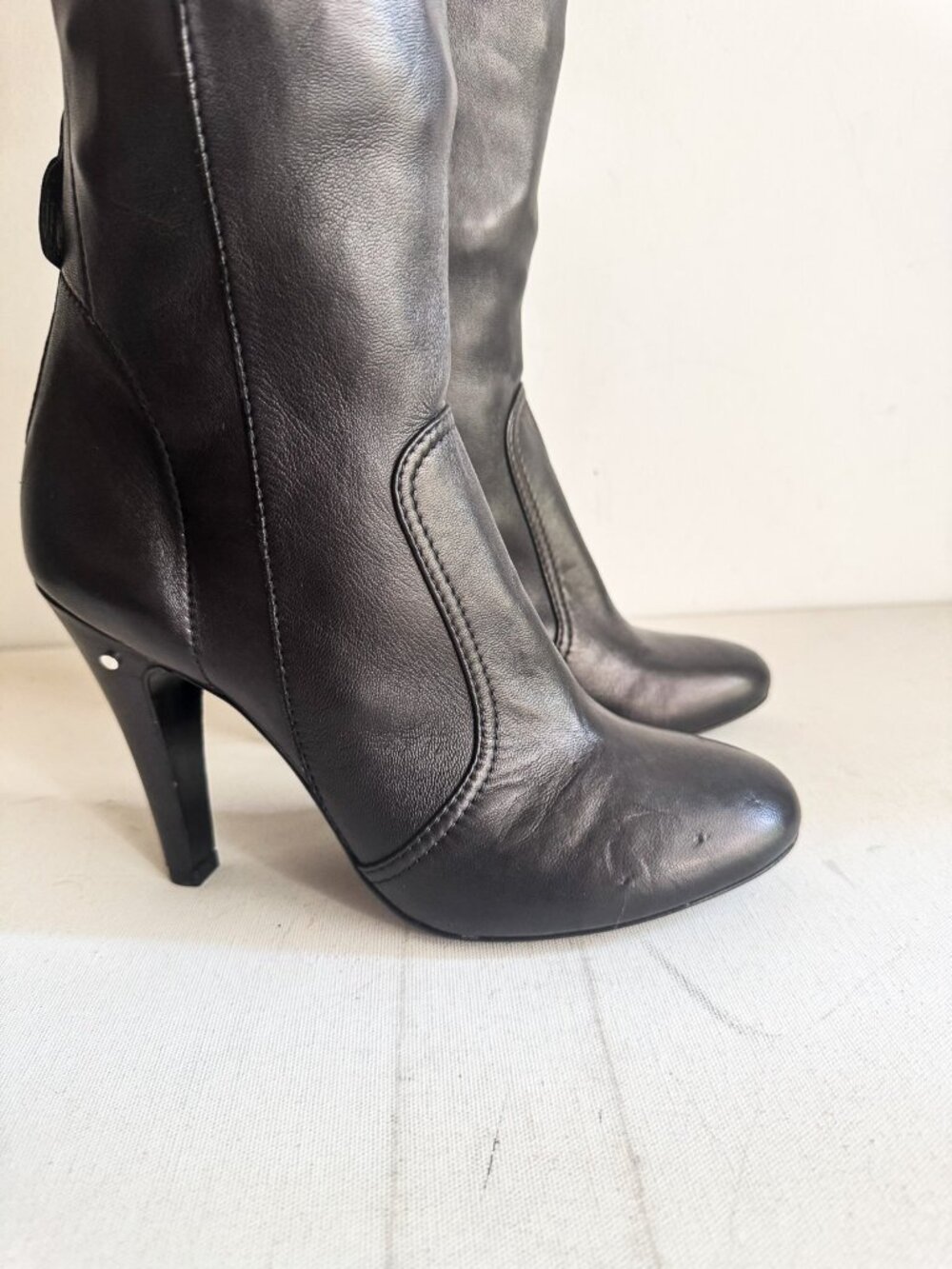 Laurence Dacade Paris Black leather Over the knee Boots 39.5 - Picture 4 of 9